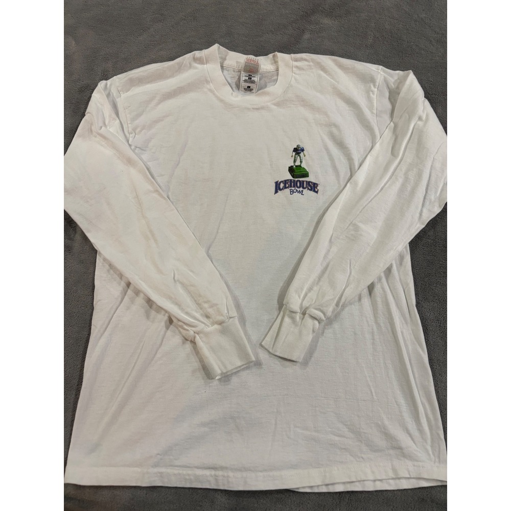 Vintage Fruit of the Loom Icehouse Bowl Brass Rail Jamestown ND Long Sleeve Tee
